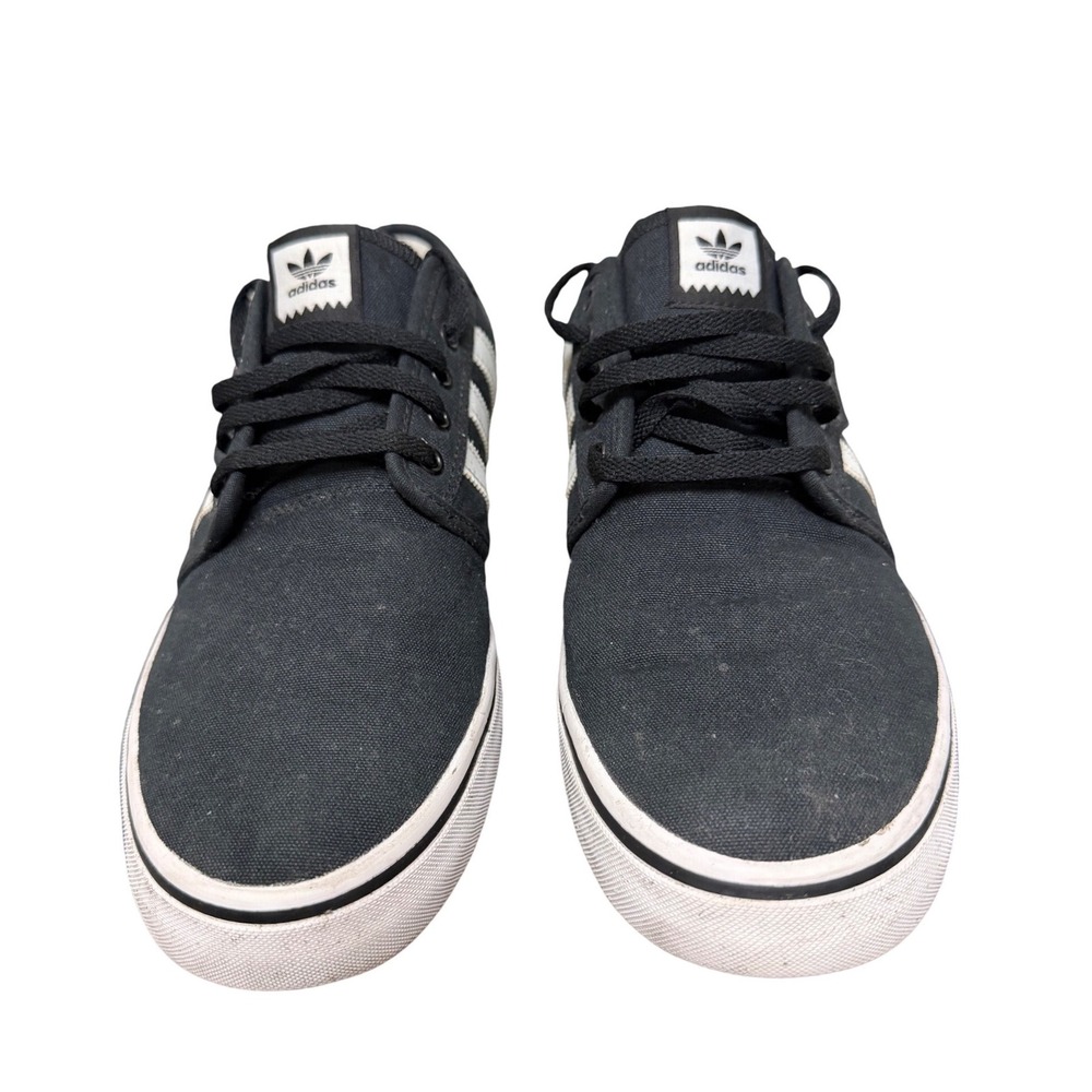 Adidas Sneakers Mens 11.5 Seeley Black White Canvas Low Top EUC